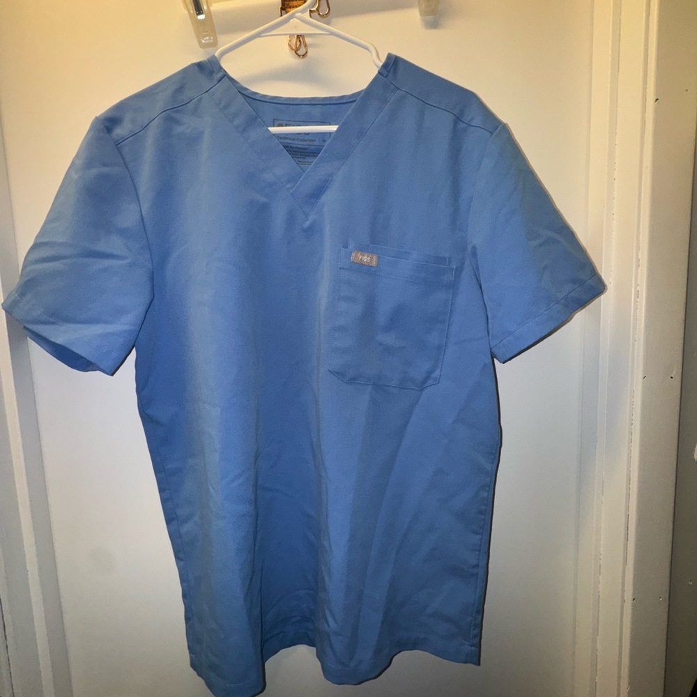 Figs ceil blue scrub top